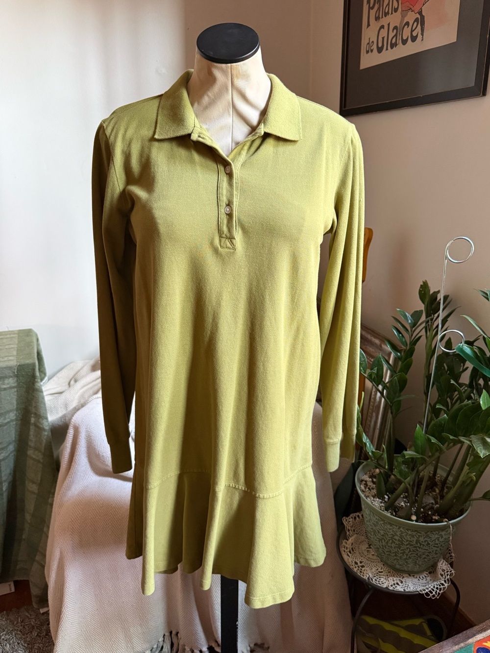 Tuckernuck Long Sleeve Polo Peplum Hem Dress